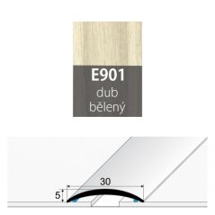 Přechodová lišta 30 mm oblá samolepící E901 dub bělený