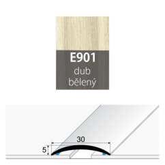 Přechodová lišta 30 mm oblá samolepící E901 dub bělený