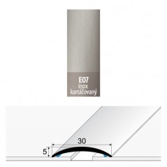 Přechodová lišta 30 mm oblá samolepící E07 inox