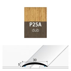 Přechodová lišta 30 mm oblá samolepící P25A dub