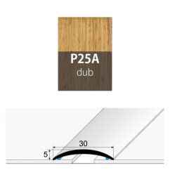 Přechodová lišta 30 mm oblá samolepící P25A dub