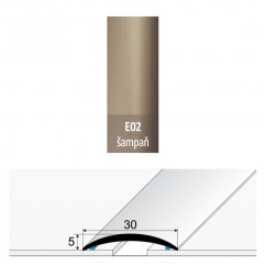 Přechodová lišta 30 mm oblá samolepící E02 šampaň