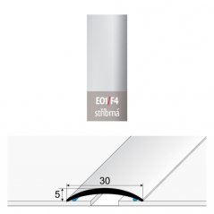 Přechodová lišta 30 mm oblá samolepící E01 stříbrná