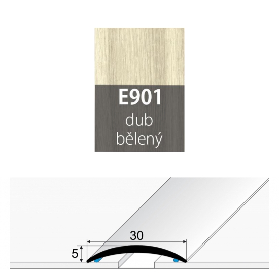 Přechodová lišta 30 mm oblá samolepící E901 dub bělený