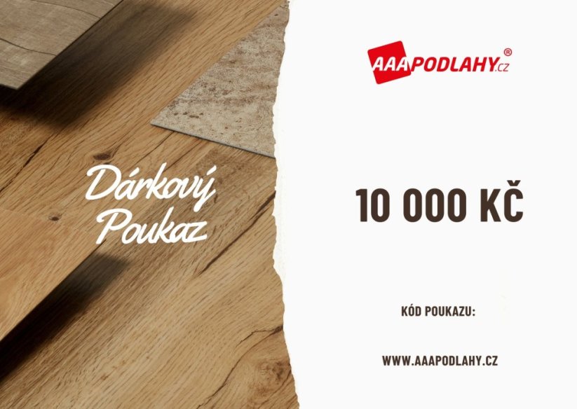 Dárkový poukaz AAA Podlahy - Hodnota poukazu: 2 000 Kč