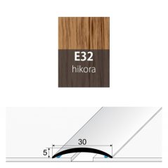 Přechodová lišta 30 mm oblá samolepící E32 hikora