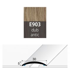 Přechodová lišta 30 mm oblá samolepící E903 dub antic