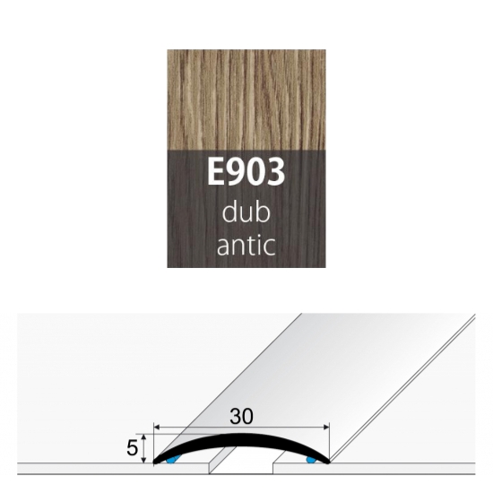 Přechodová lišta 30 mm oblá samolepící E903 dub antic